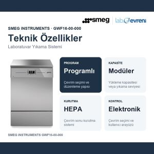 SMEG INSTRUMENTS GWF16-00-000 Laboratuvar Tipi Cam Yıkama Cihazı | Modüler raf sistemi