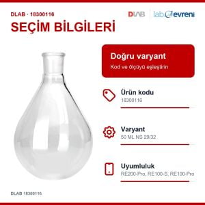 DLAB 18300116 Buharlaştırma Balonu | 50 ML NS 29/32