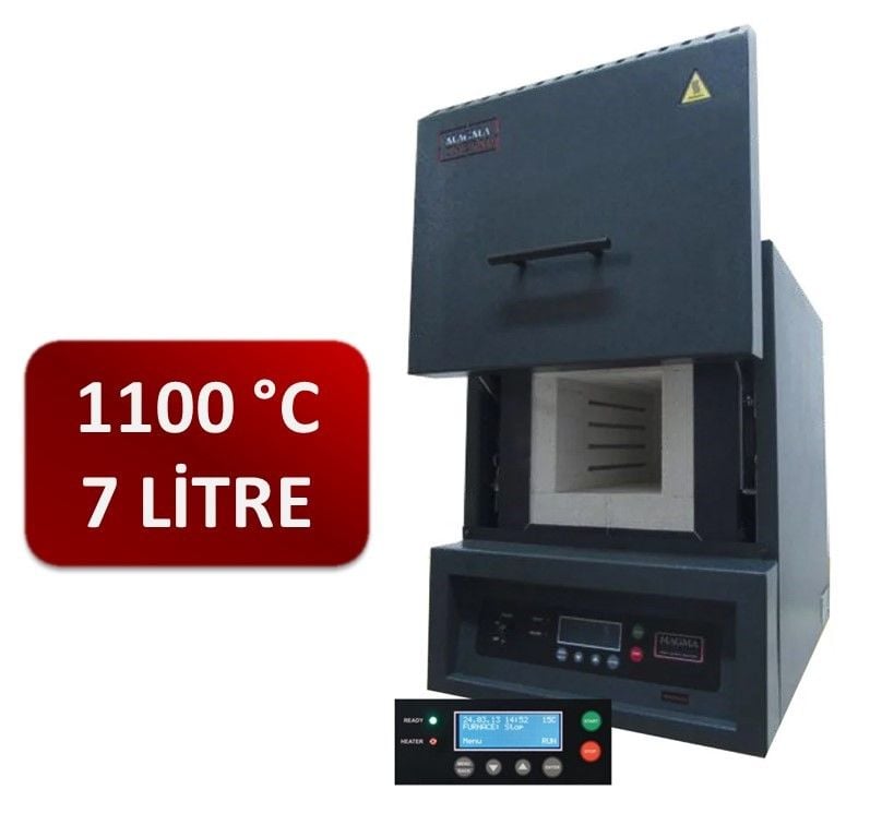 Magmatherm Kül Fırını | MT-1100-7-B2-LU | Standart Seri | Yukarı Açılır Kapak | 1100 °C | 7 Litre