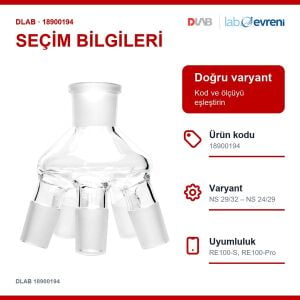 DLAB 18900194 5 Çıkışlı Distilasyon Örümceği | NS 29/32 – NS 24/29