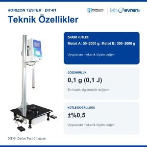 HORIZON TESTER DIT-01 Düşen Dart Darbe Test Cihazı | 0,1 g