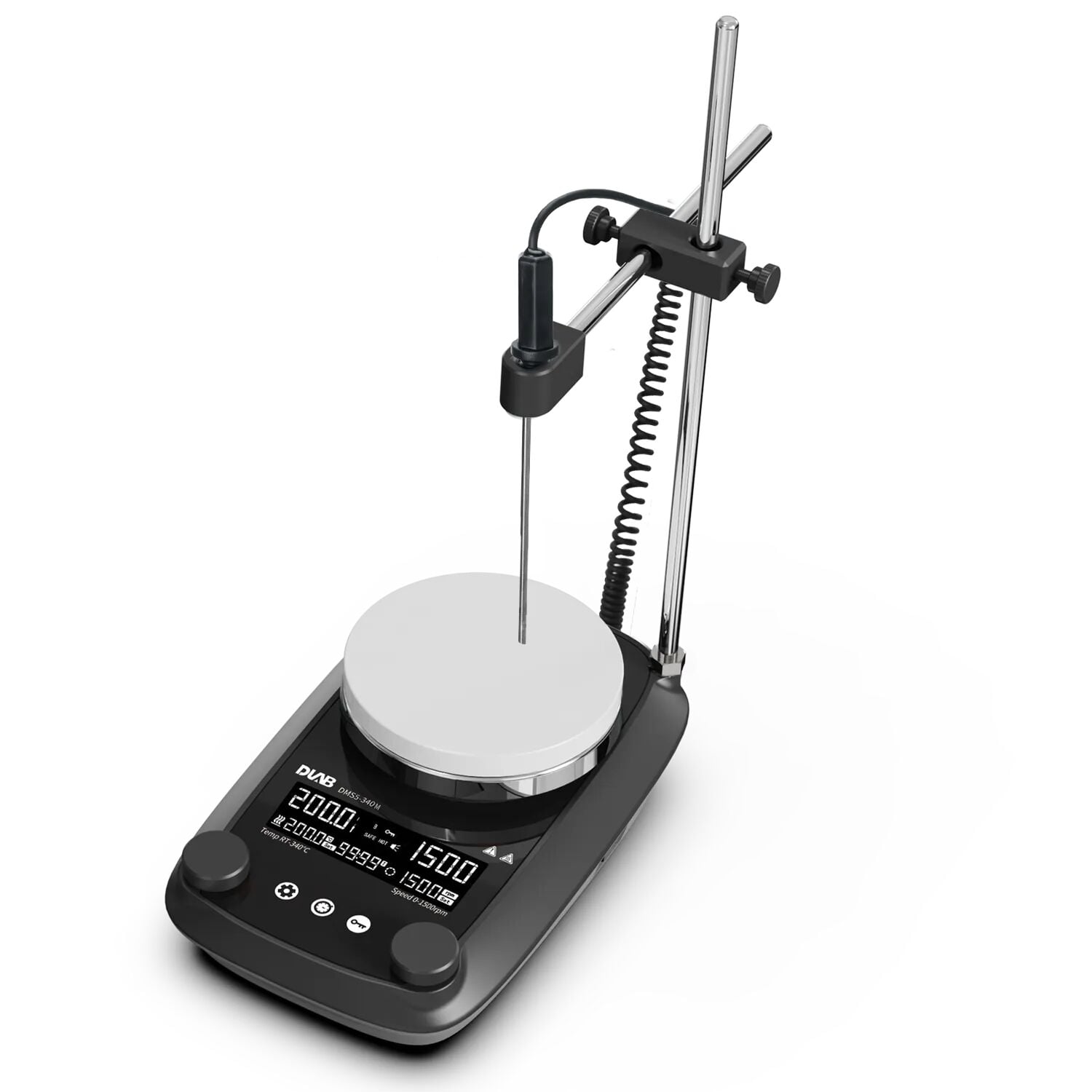 DLAB DMS5-340M SET Isıtıcılı Manyetik Karıştırıcı | 340°C | PT1000 | CLAMP
