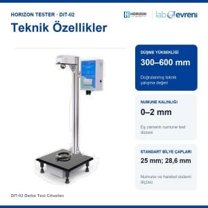 HORIZON TESTER DIT-02 Düşen Bilye Darbe Test Cihazı | 300–600 mm