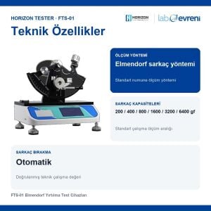 HORIZON TESTER FTS-01 Elmendorf Yırtılma Test Cihazı | 200–6400 gf