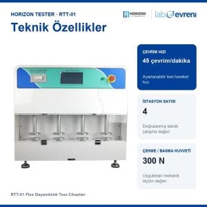 HORIZON TESTER RTT-01 Flex Dayanıklılık Test Cihazı | 4 İstasyon