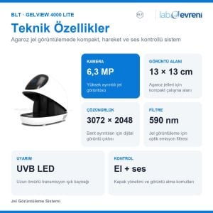 BLT GelView 4000 Lite Jel Görüntüleme Sistemi | 6,3 MP | 13 × 13 cm