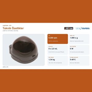 LABTron CF8 Mikro Santrifüj | 6.200 rpm | 8 Gözlü Rotor