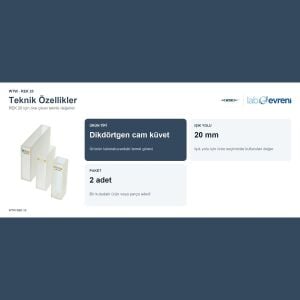 WTW REK 20 Dikdörtgen Cam Küvet | 20 mm | 250600