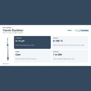 WTW SenTix 91 pH Elektrodu | Uzun Cam Gövde | NTC 30 kΩ | DIN