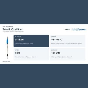 WTW SenTix HWD pH Elektrodu | Düşük İyon | NTC 30 kΩ | DIN