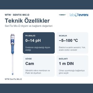 WTW SenTix Mic-D pH Elektrodu | Mikro 3 mm Şaft | DIN
