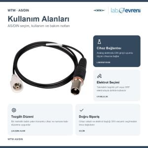 WTW AS/DIN Analog pH Elektrot Bağlantı Kablosu | 1 m DIN | 108110