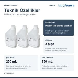WTW PEP/pH Pepsin Elektrot Temizleme Çözeltisi | 3 × 250 mL | 109648