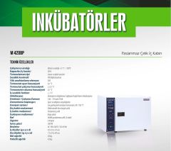 ELEKTROMAG M 420 BP İnkübatör | Paslanmaz Çelik Kabin | 48 Litre | 100
