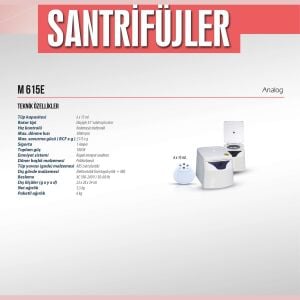 ELEKTROMAG M615 E Genel Amaçlı Santrifüj  5000 rpm /6X15 ml