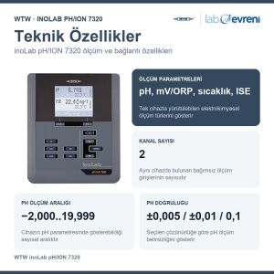 WTW inoLab pH/ION 7320 Masa Tipi pH, ORP ve ISE Metre | 1GA330