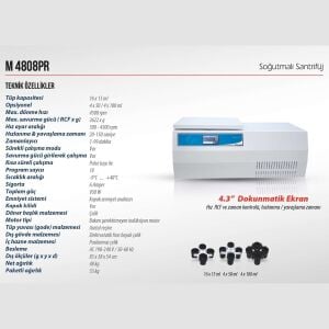 ELEKTROMAG M4808 PR Soğutmalı Santrifüj 4500 rpm / 16X15 ml - 4X50-100 ml