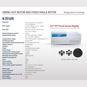 ELEKTROMAG M2815 PR Soğutmalı Santrifüj (ROTOR TANIMA) 4500 rpm /  28X15 / 4X50 / 4X100 ml