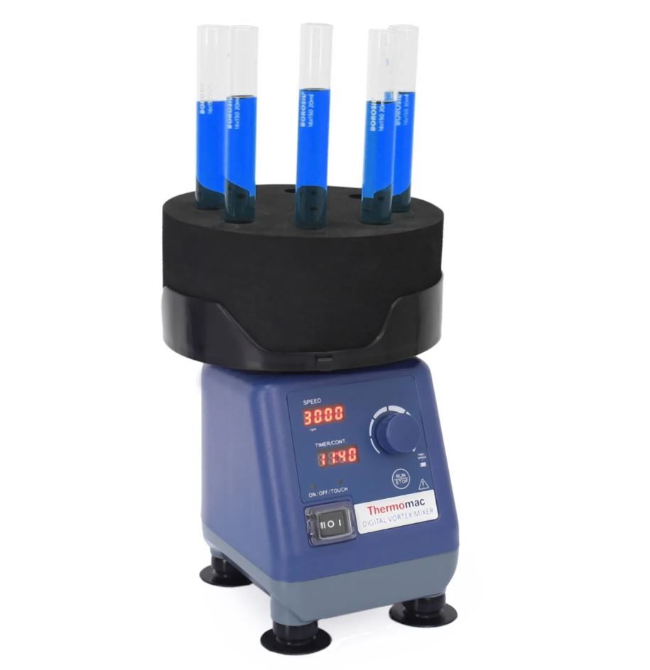 THERMOMAC TM 3000D Dijital Vorteks | Vortex | 8x16 mm Deney Tüpü Başlıklı Set